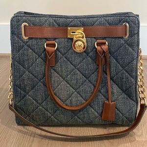 Quilted Denim Michael Kors Hamilton Like New